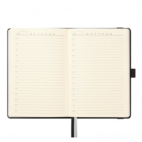 Ежедневник Galaxy недатированный, жесткая обложка, срез голограф. фольга, черный 