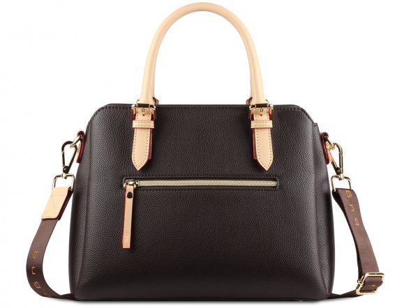 Сумка женская BUGATTI Ella, тёмно-коричневая, полиуретан, 30х12х23 см 