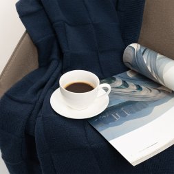 Плед Cella Soft вязаный, 160*90 см, синий