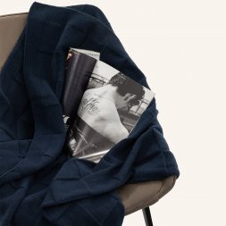 Плед Cella Soft вязаный, 160*90 см, синий