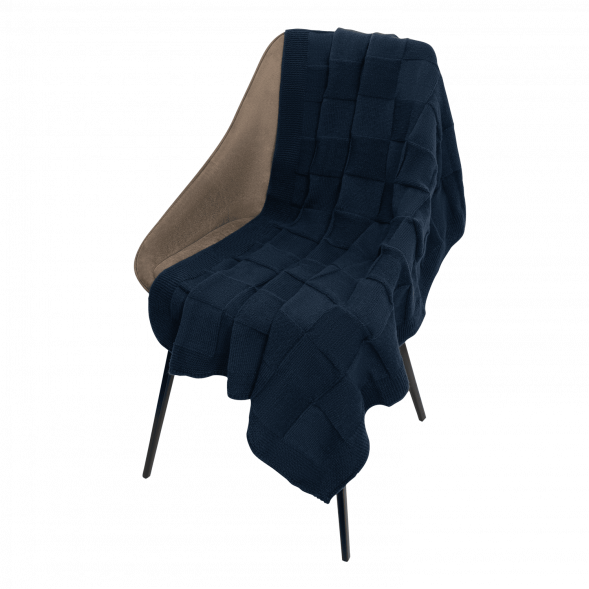 Плед Cella Soft вязаный, 160*90 см, синий 