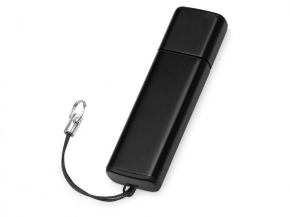 Флеш-карта USB 2.0 16 Gb металлическая с колпачком Borgir, черный 