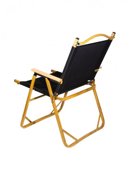 Стул MW02 складной, черный, светлое дерево 