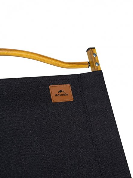 Стул MW02 складной, черный, светлое дерево 