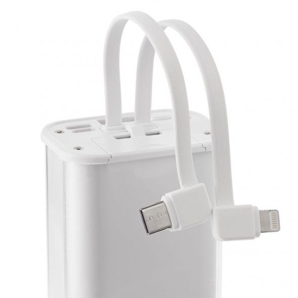 Аккумулятор c быстрой зарядкой Trellis Geek 10000 мАч, белый 