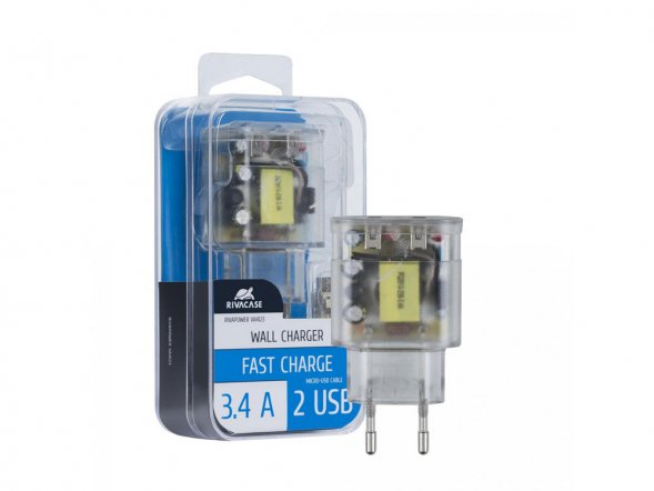 Сетевое зарядное устройство VA4123, прозрачный 