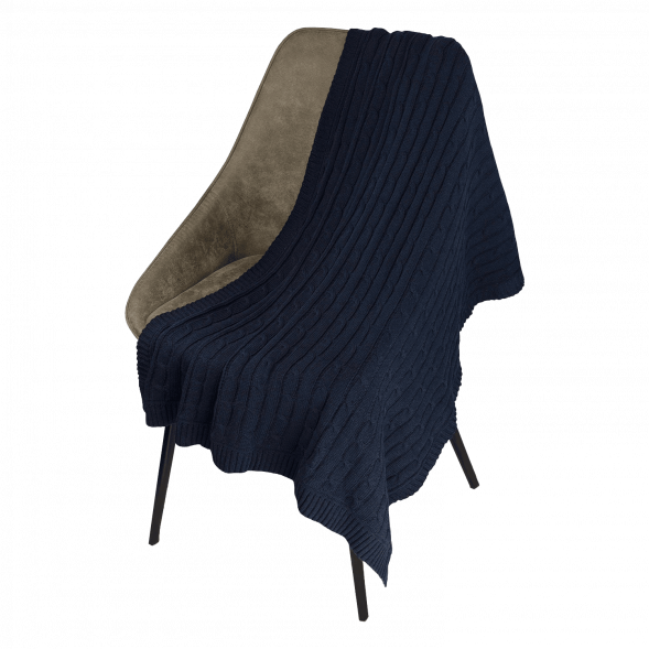 Плед Fado вязаный, синий (без подарочной коробки) 