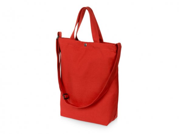 Сумка Helfer из хлопка на кнопке с регулирующейся лямкой, красный 