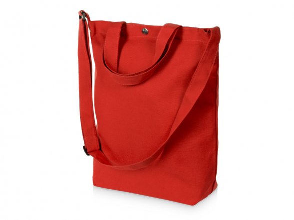 Сумка Helfer из хлопка на кнопке с регулирующейся лямкой, красный 