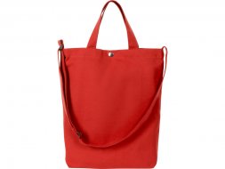 Сумка Helfer из хлопка на кнопке с регулирующейся лямкой, красный