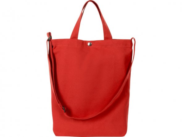 Сумка Helfer из хлопка на кнопке с регулирующейся лямкой, красный 