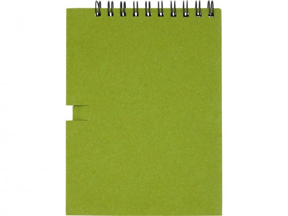 Блокнот Luciano Eco на пружине, с карандашом, маленький, зеленый 