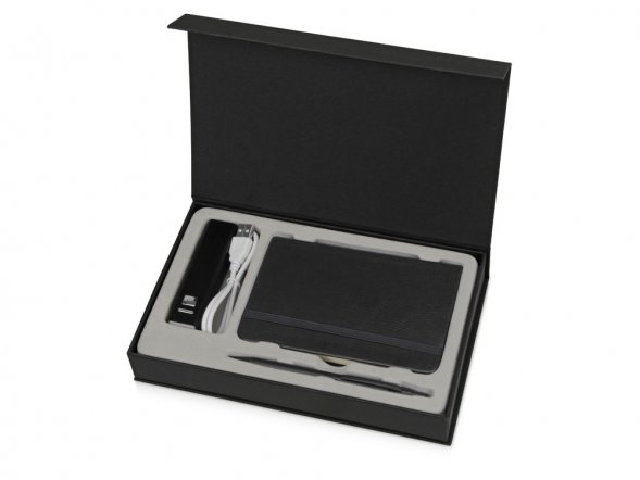 Набор для записей с пауэрбэнком Ион, черный 