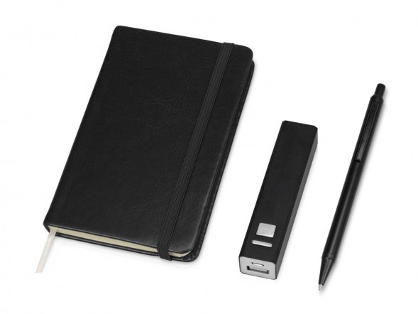 Набор для записей с пауэрбэнком Ион, черный 