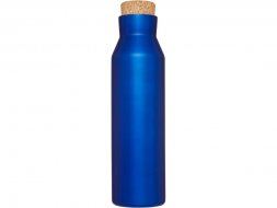 Вакуумная изолированная бутылка с пробкой, cиний