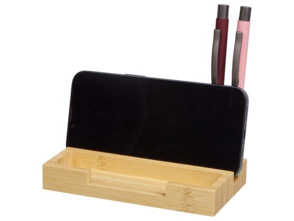 Настольный органайзер с вечным календарем и подставкой для телефона Akira, натуральный 