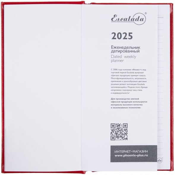 Еженедельник Baza, датированный, красный 