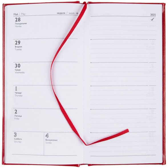 Еженедельник Baza, датированный, красный 