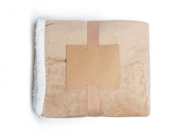 Плед GLORY флисовый, белый/бежевый 