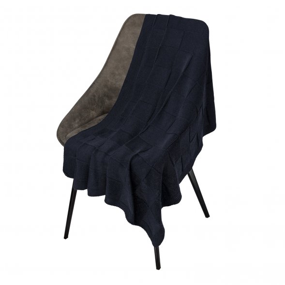 Плед Cella вязаный, синий (без подарочной коробки) 