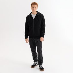 Толстовка на молнии с капюшоном MATEO черная, размер XXXL