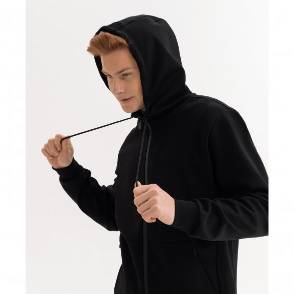 Толстовка на молнии с капюшоном MATEO черная, размер XXXL 