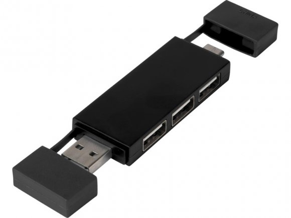 Mulan Двойной USB 2.0-хаб, черный 