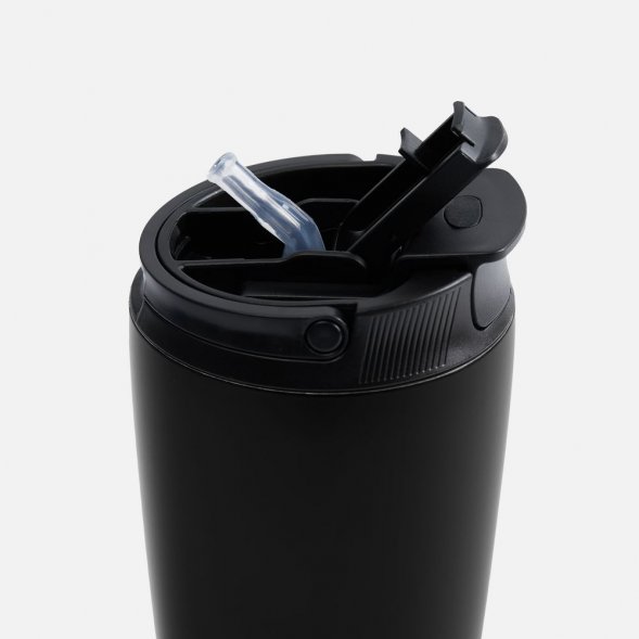 Термостакан с двумя поильниками Duetta, черный 