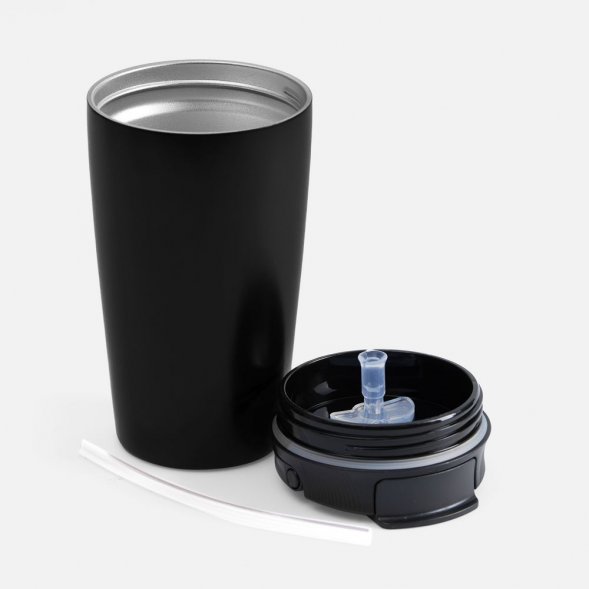 Термостакан с двумя поильниками Duetta, черный 