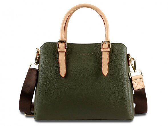 Сумка женская BUGATTI Ella, оливковая, полиуретан, 30х12х23 см 