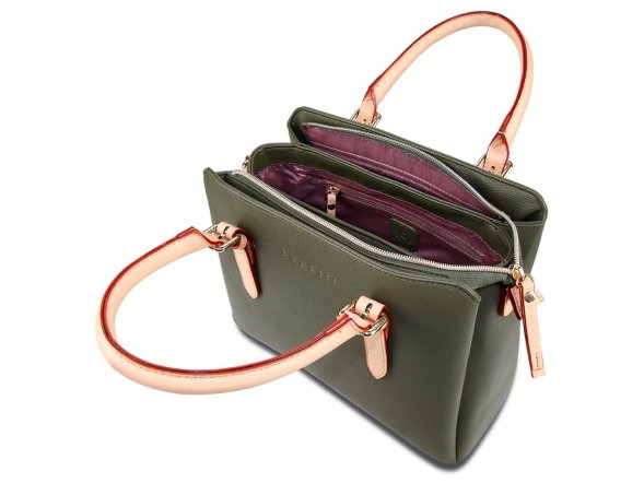 Сумка женская BUGATTI Ella, оливковая, полиуретан, 30х12х23 см 