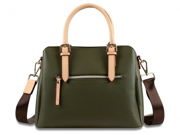 Сумка женская BUGATTI Ella, оливковая, полиуретан, 30х12х23 см 