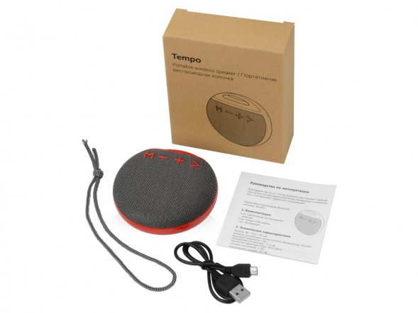 Портативная колонка Tempo, красный 