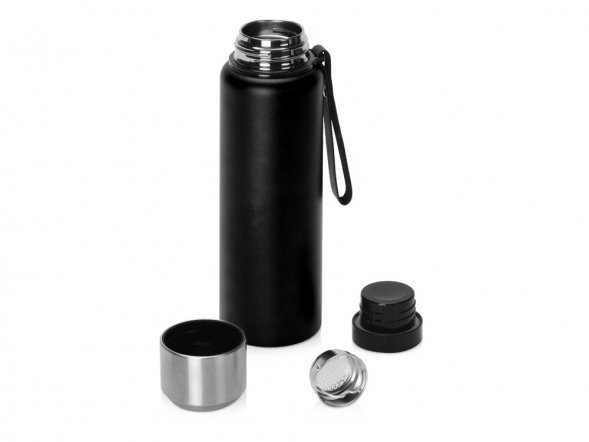 Вакуумный термос Story c покрытием powder, черный 