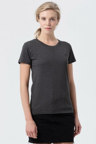 Футболка женская Regent Fit Women, черный меланж 