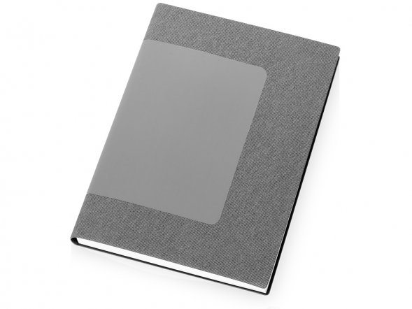 Бизнес блокнот Supreme с вставкой из софт-тача, гибкая обложка, 128 листов, серый 