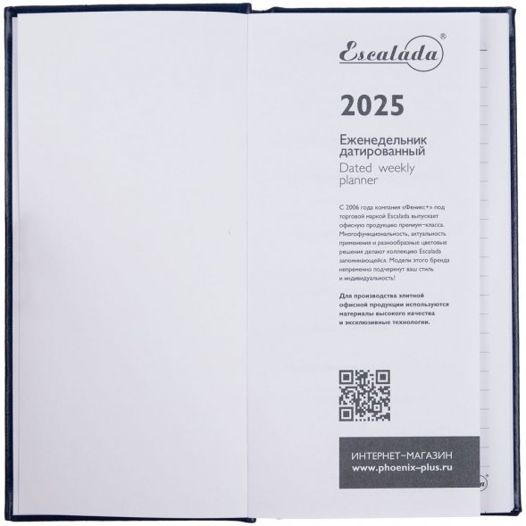 Еженедельник Baza, датированный, синий 