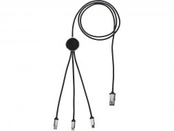 Кабель 3-в-1 с подсветкой логотипа Ion, черный