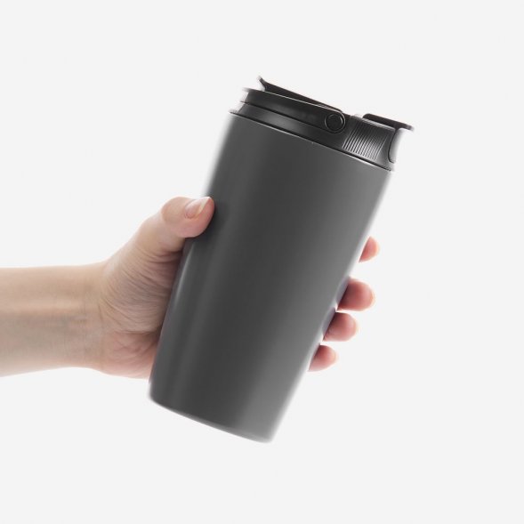 Термостакан с двумя поильниками Duetta, серый 