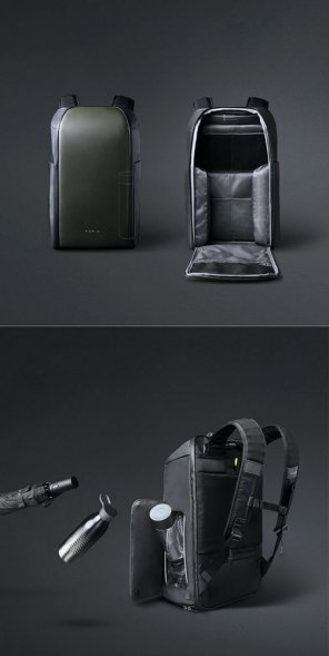 Рюкзак FlipPack, черный с зеленым 