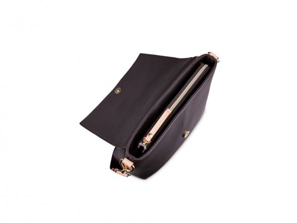 Сумка наплечная женская BUGATTI Ella, тёмно-коричневая, полиуретан, 27х9х20,5 см 