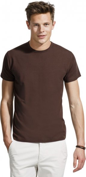 Футболка мужская Milano 190, темно-коричневая (шоколад) 
