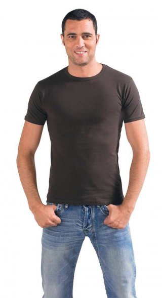 Футболка мужская Milano 190, темно-коричневая (шоколад) 