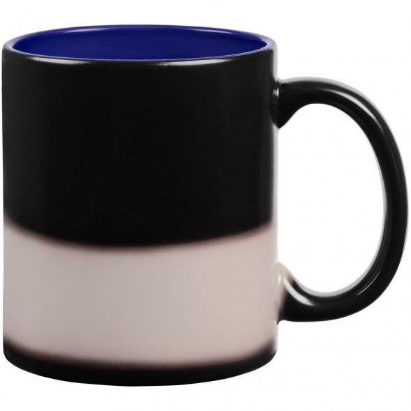 Кружка-хамелеон On Display, матовая, черная с синим 