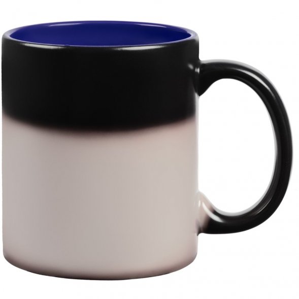 Кружка-хамелеон On Display, матовая, черная с синим 