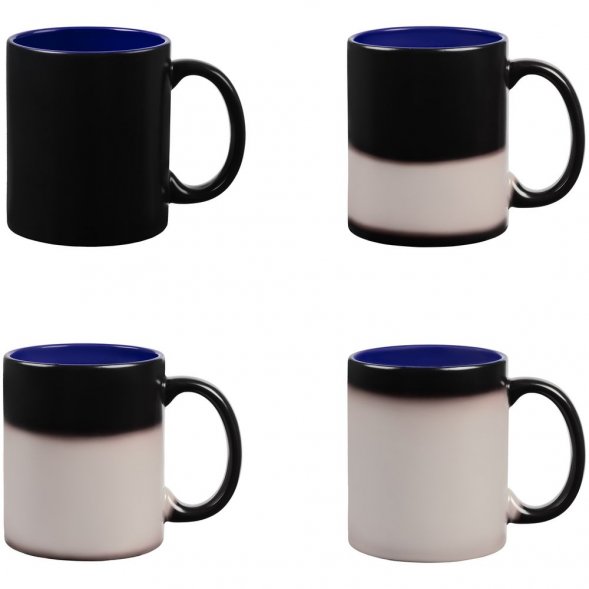 Кружка-хамелеон On Display, матовая, черная с синим 