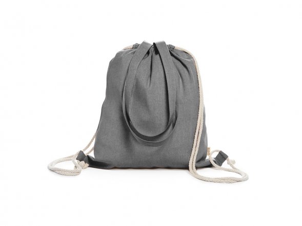 Рюкзак-мешок VARESE из переработанного хлопка, черный 