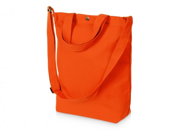 Сумка Helfer из хлопка на кнопке с регулирующейся лямкой, оранжевый 