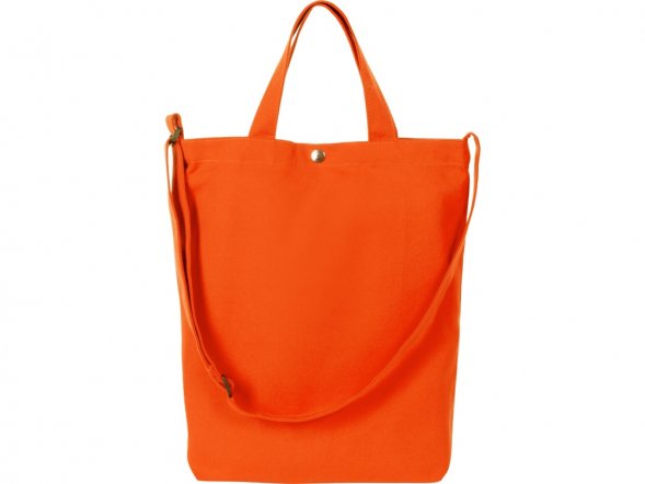 Сумка Helfer из хлопка на кнопке с регулирующейся лямкой, оранжевый 