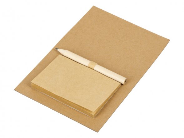 Магнит с блокнотом и карандашом для заметок Magny, натуральный 